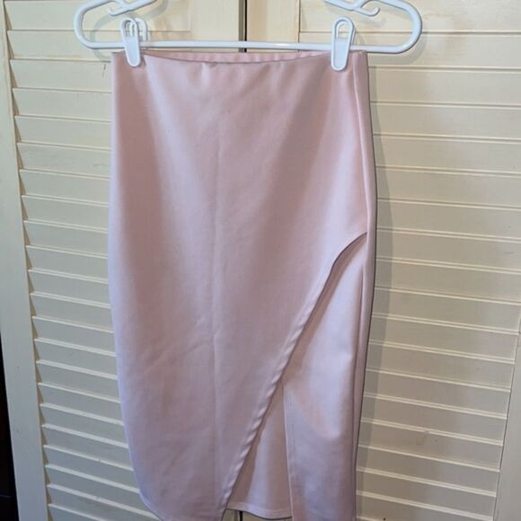 Mezzanine Pink pencil skirt with front slit - Picture 3 of 4
